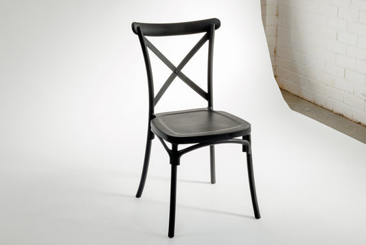 Adult Aluminium Cross Back Chair (Black)