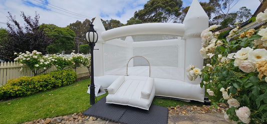 4m x 4m White Lux Jumping Castle