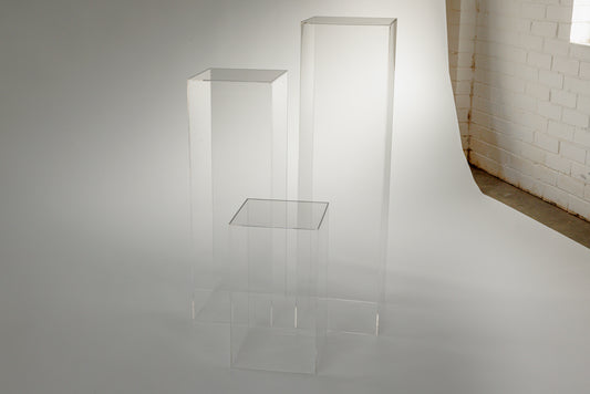 Clear Acrylic Plinth Set (Trio)